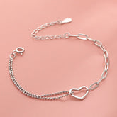 Silbernes Herzkettenarmband